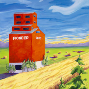 Grain Elevator Painting Canvas Print available at https://janicegallant.com/decorator-prints/