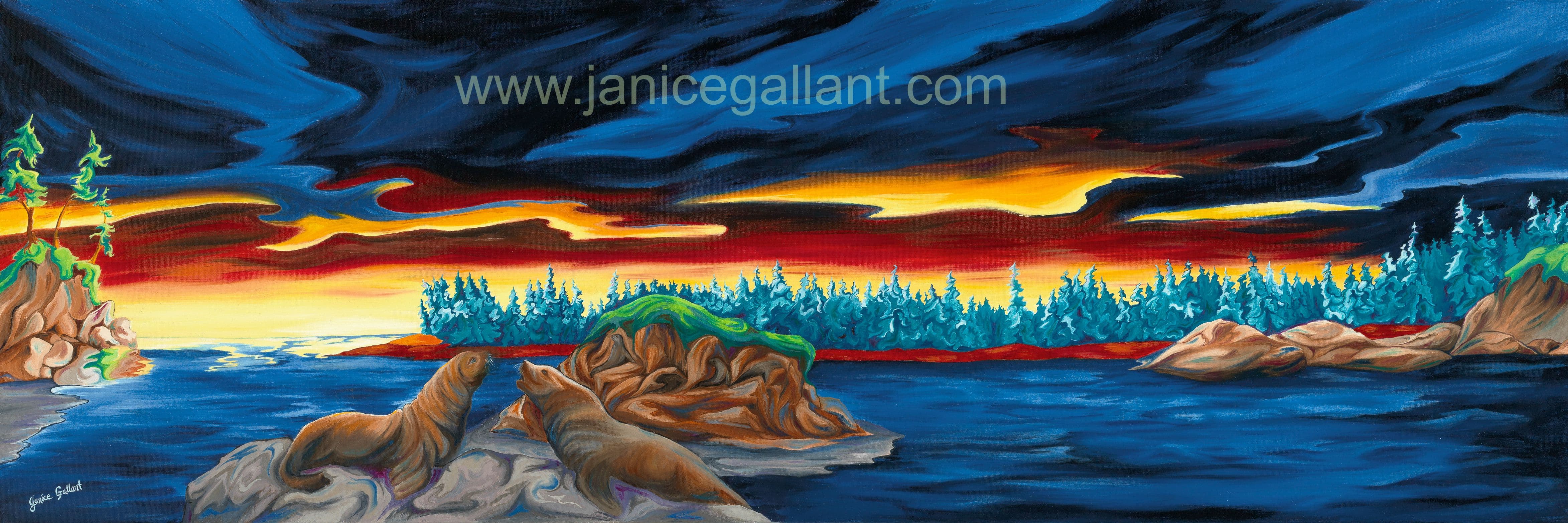 Sun Salutations oil painting of west coast by Janice Gallant