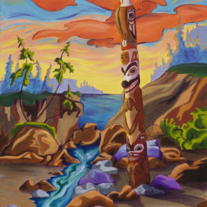 Haida Totem Canvas Print available from https://janicegallant.com/decorator-prints/