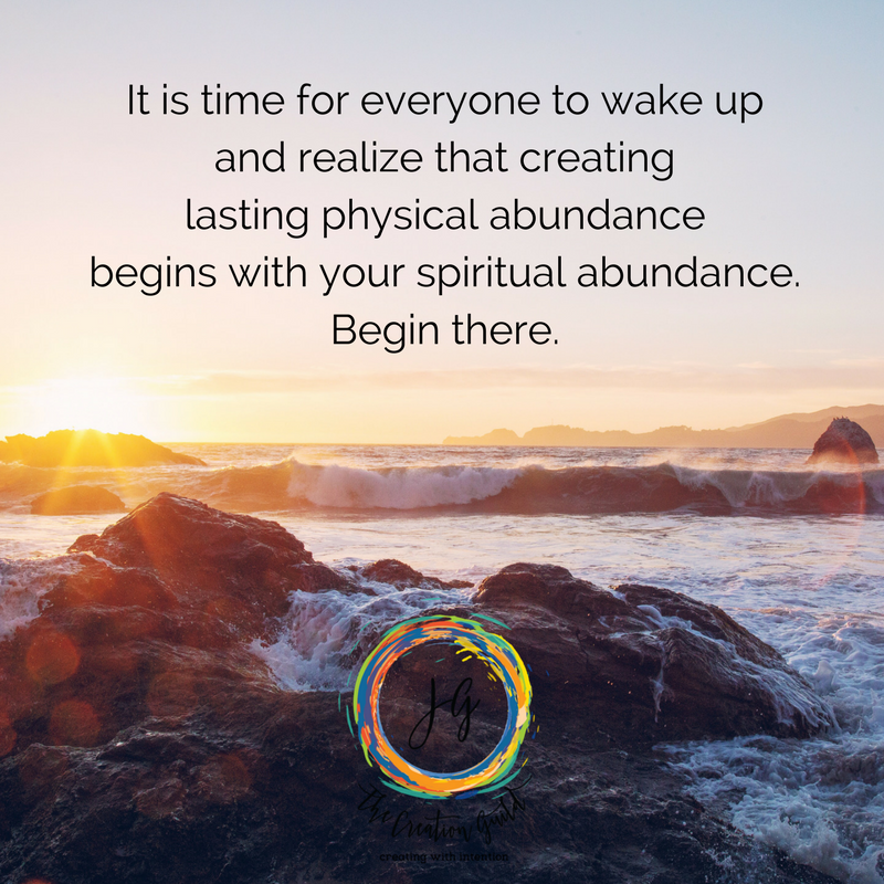 Physical abundance & spiritual abundance are linked. Blog by Janice Gallant
